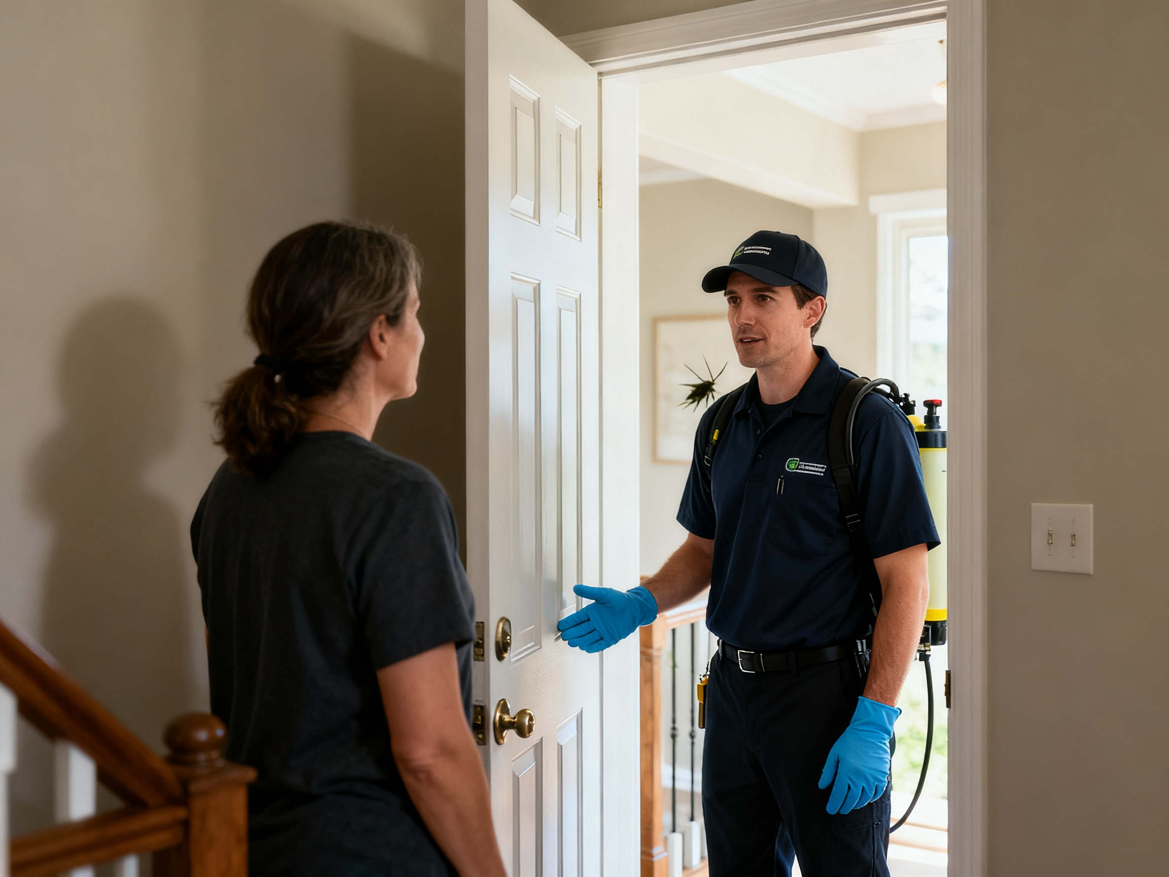 Pest control stigma guide showing a discreet home pest inspection
